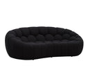 Divani Casa Yolonda - Modern Curved Black Fabric Loveseat