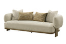 Divani Casa Optima - Mid-Century Modern Beige + Orange Fabric 3-Seater Sofa