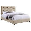 Chloe Upholstered California King Panel Bed Oatmeal