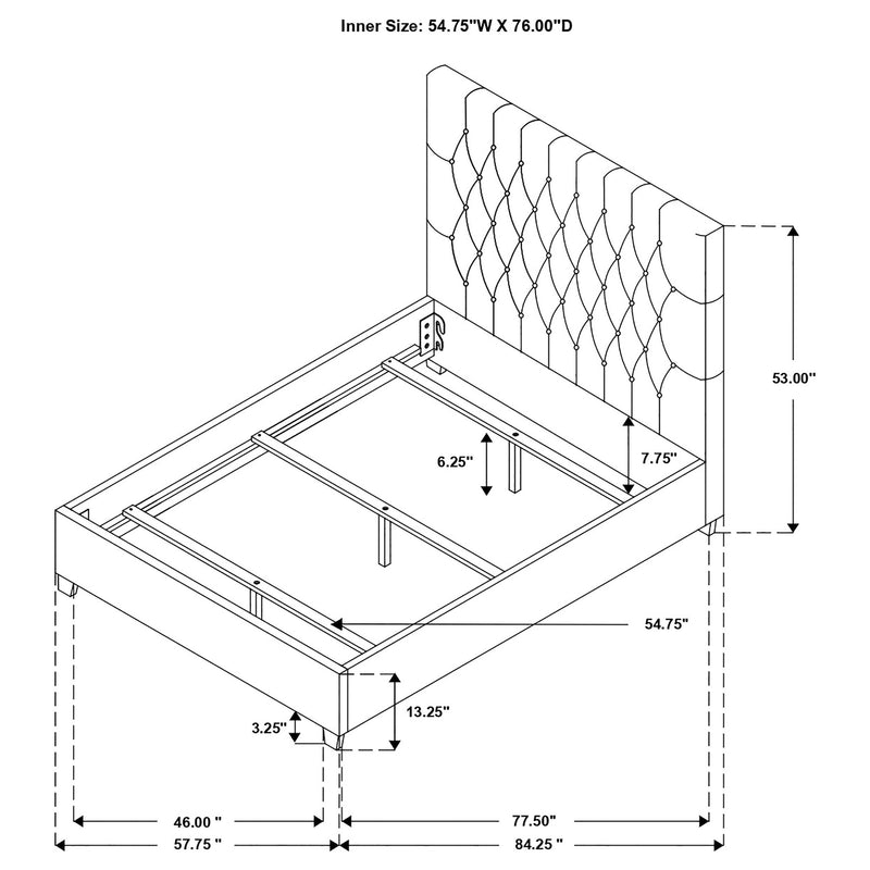 Chloe Upholstered California King Panel Bed Oatmeal