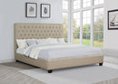 Chloe Upholstered California King Panel Bed Oatmeal