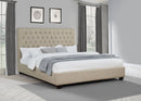 Chloe Upholstered California King Panel Bed Oatmeal