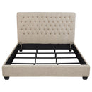 Chloe Upholstered California King Panel Bed Oatmeal