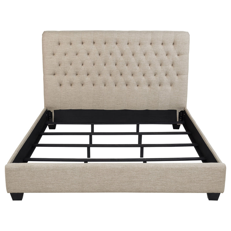 Chloe Upholstered California King Panel Bed Oatmeal