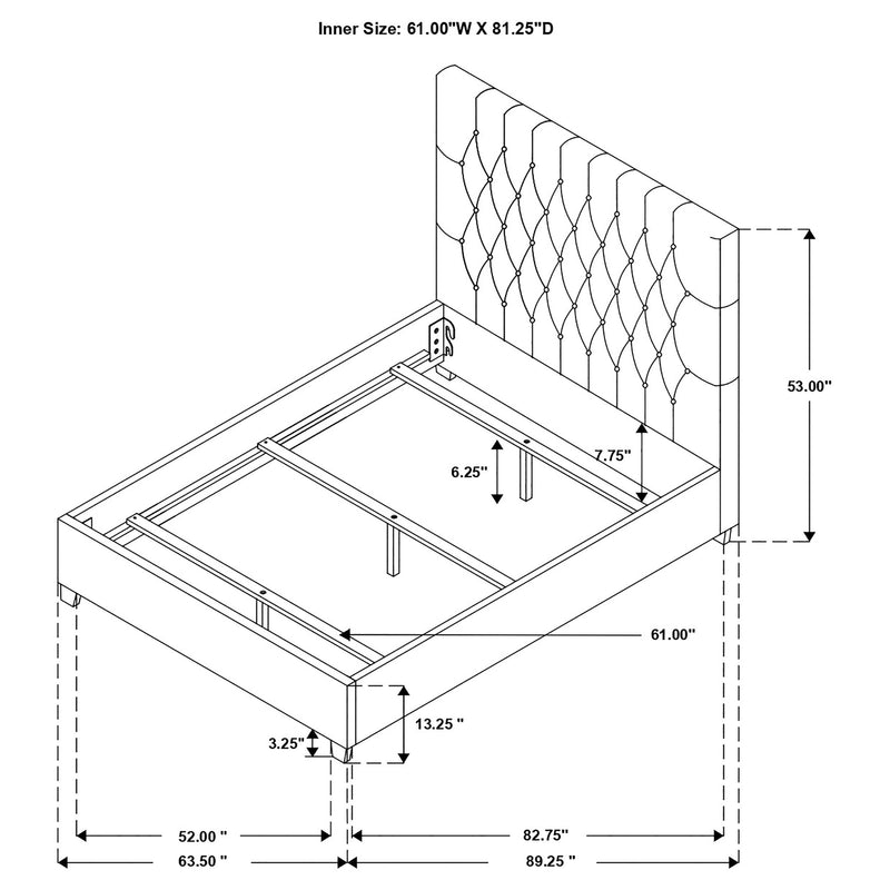 Chloe Upholstered California King Panel Bed Oatmeal