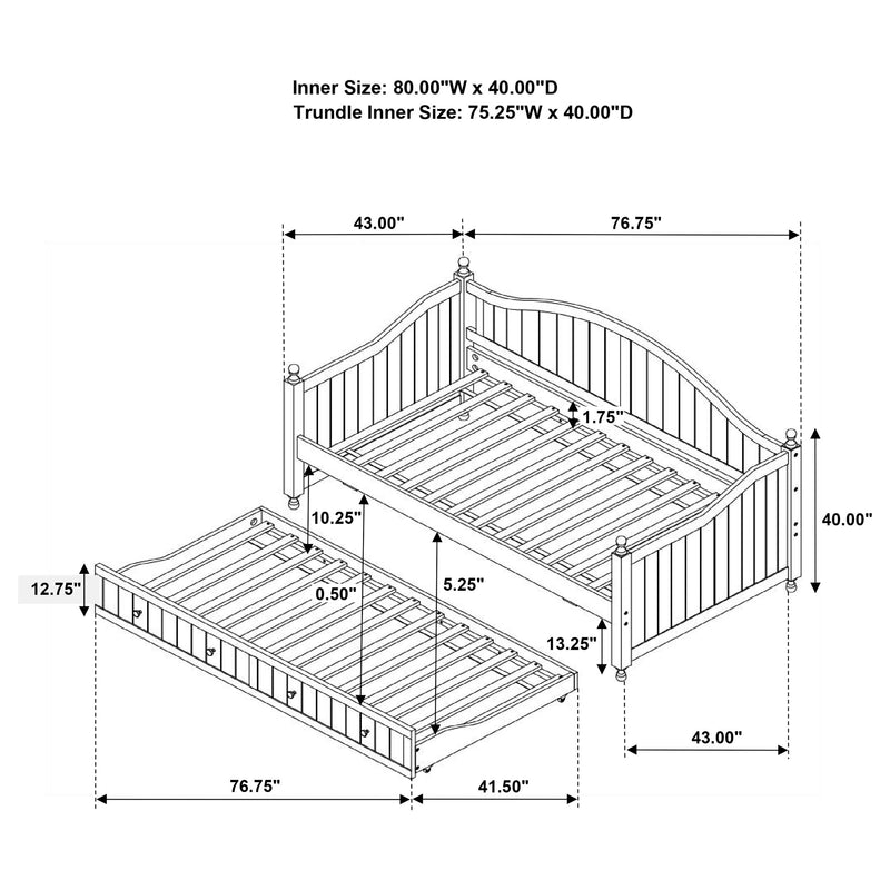 Julie Ann Wood  Daybed with Trundle White