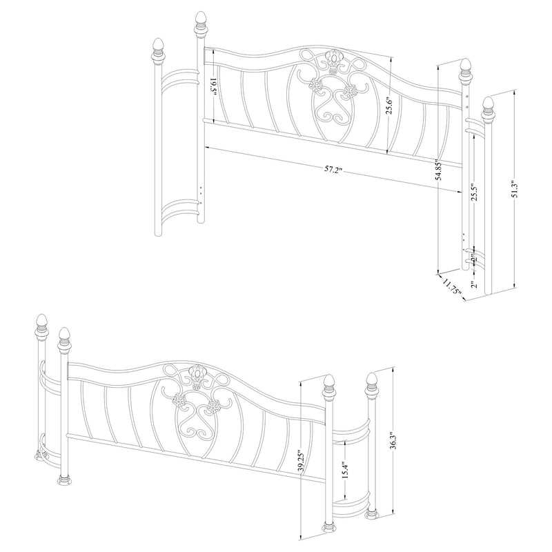 Sydney  Headboard and Footboard Brushed Gold