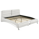 Jeremaine Upholstered Sleigh Bed White