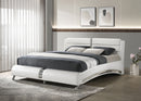 Jeremaine Upholstered Sleigh Bed White