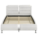 Jeremaine Upholstered Sleigh Bed White