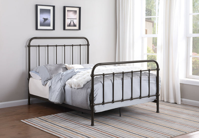 Livingston Metal California King Open Frame Bed Dark Bronze