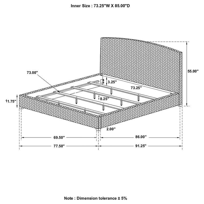 Laughton Banana Leaf California King Panel Bed Amber