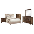 Devon  California King Bedroom Set Beige and Oak