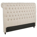 Devon 57-inch Upholstered California King Headboard Beige