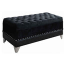 Barzini Velvet Upholstered Tufted Storage Bench Black