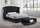 Barzini Velvet Upholstered Tufted Storage Bench Black