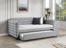 Patricia Boucle Upholstered  Day Bed with Trundle Grey