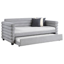 Patricia Boucle Upholstered  Day Bed with Trundle Grey