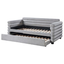 Patricia Boucle Upholstered  Day Bed with Trundle Grey