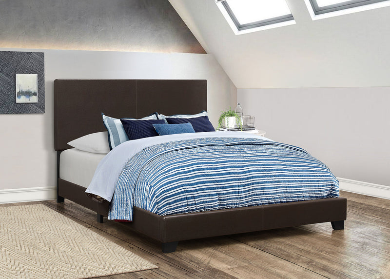 Dorian Fabric Upholstered  Panel Bed Cream
