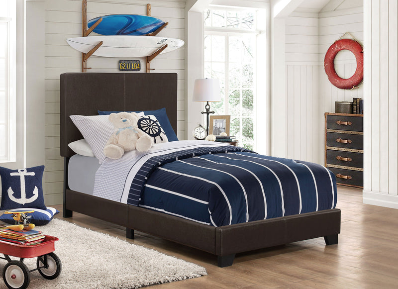 Dorian Fabric Upholstered  Panel Bed Cream