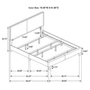 Dorian Fabric Upholstered  Panel Bed Cream