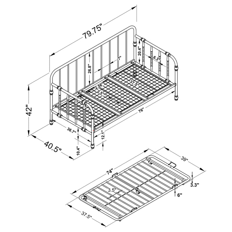 Marina Metal  Daybed with Trundle Black