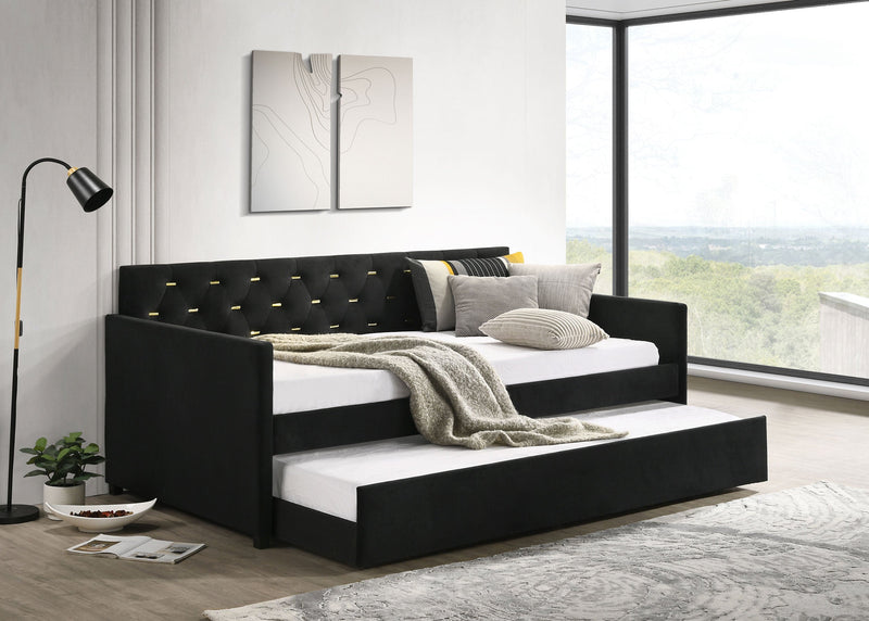 Kendall Upholstered  Daybed with Trundle Black