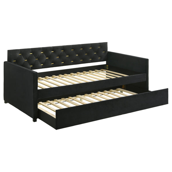 Kendall Upholstered  Daybed with Trundle Black