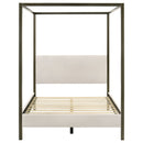 Monroe Upholstered  Canopy Bed Vanilla