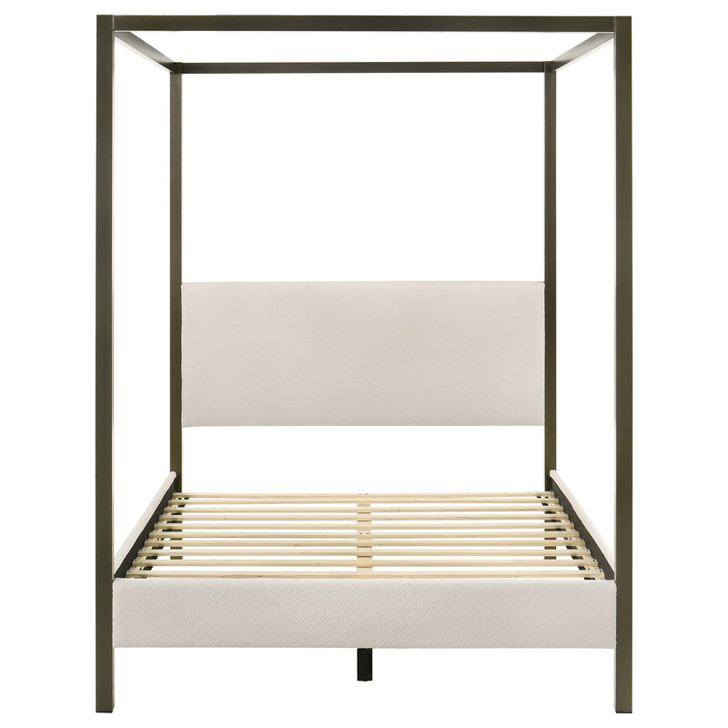 Monroe Upholstered  Canopy Bed Vanilla
