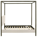 Monroe Upholstered  Canopy Bed Vanilla