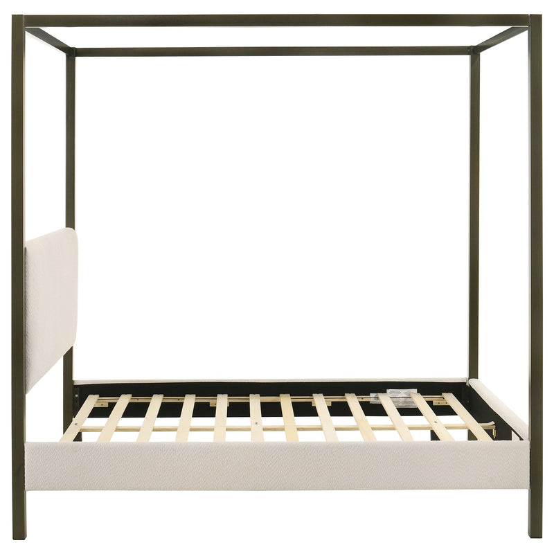 Monroe Upholstered  Canopy Bed Vanilla
