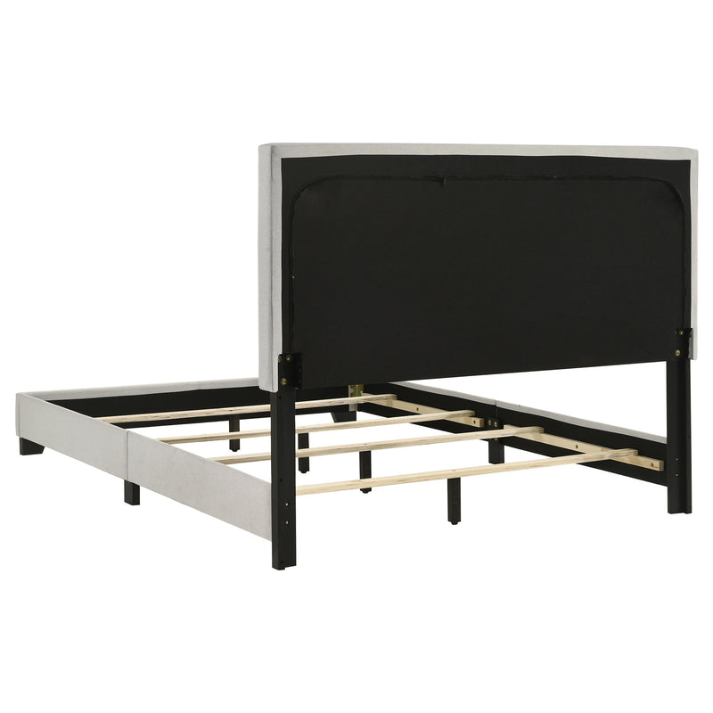 Dorian Fabric Upholstered  Panel Bed Cream