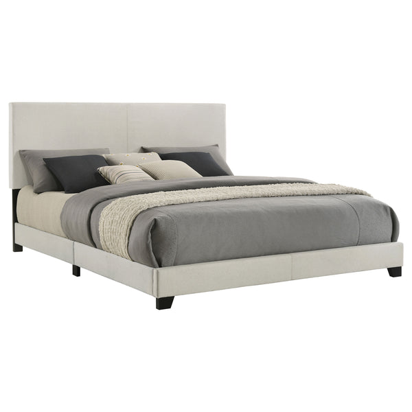 Dorian Fabric Upholstered  Panel Bed Cream