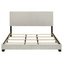 Dorian Fabric Upholstered  Panel Bed Cream
