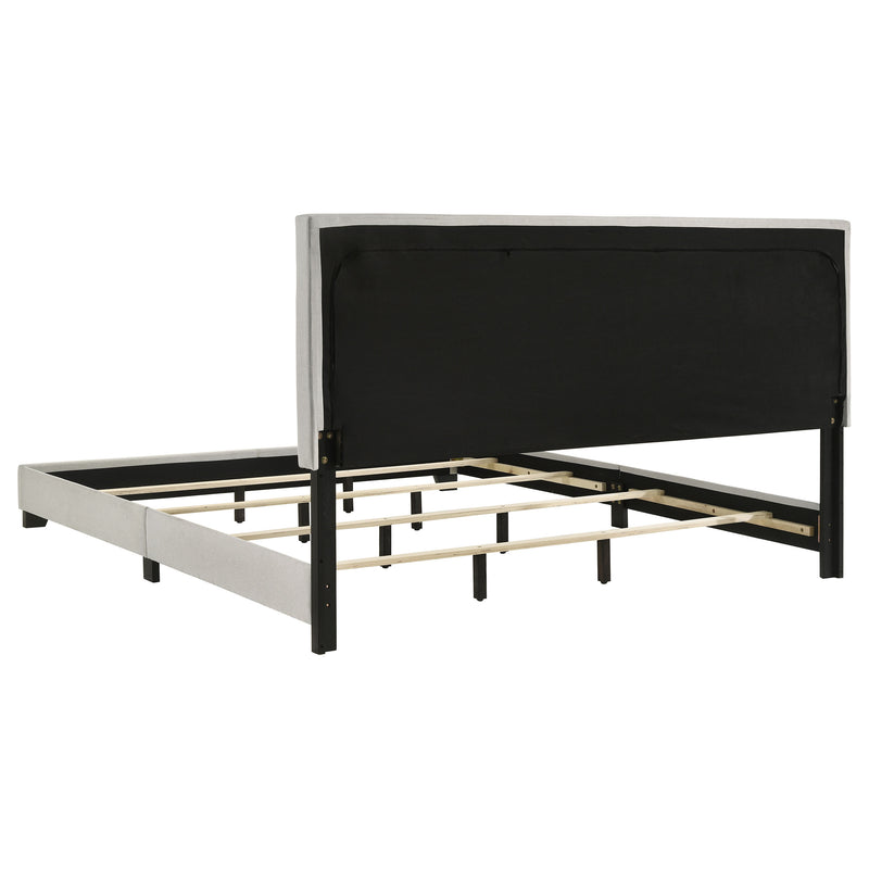 Dorian Fabric Upholstered  Panel Bed Cream