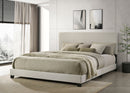 Dorian Fabric Upholstered  Panel Bed Cream