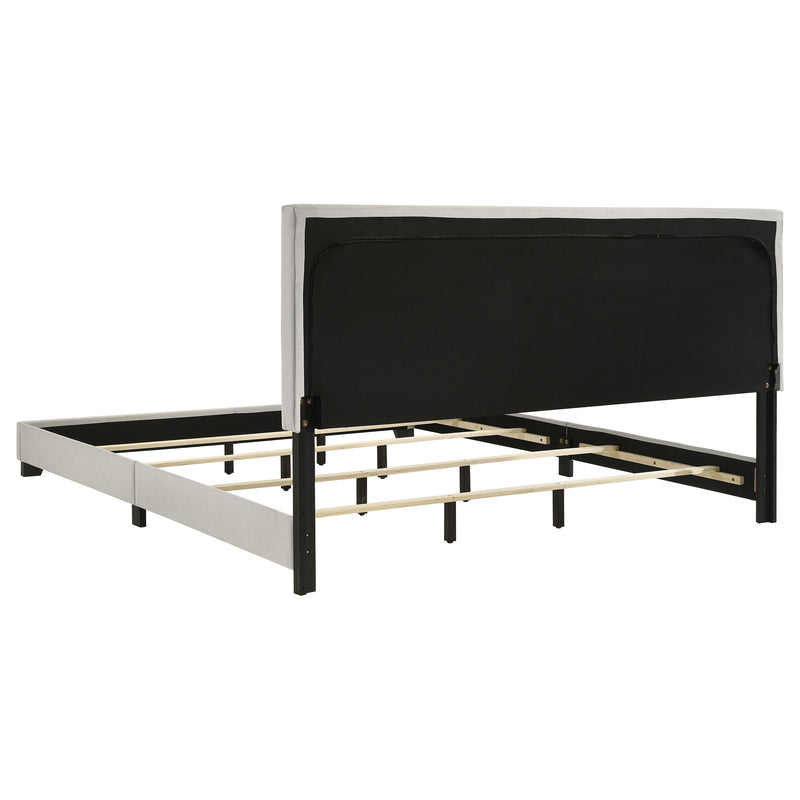 Dorian Fabric Upholstered  Panel Bed Cream