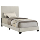Dorian Fabric Upholstered  Panel Bed Cream