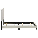 Dorian Fabric Upholstered  Panel Bed Cream