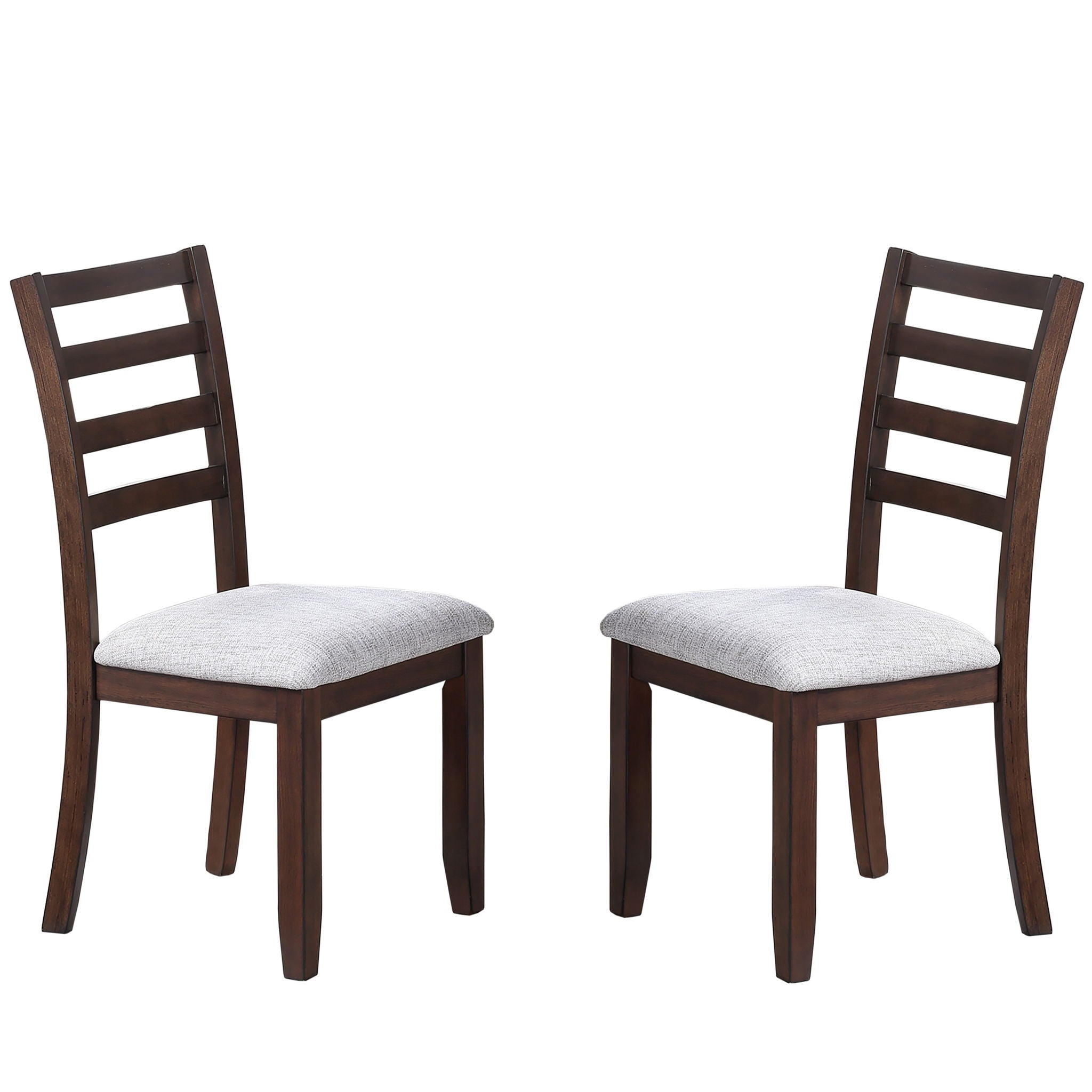 6 Piece Dining Set Table With Storage Ladder Back Chairs And Bench - Walnut