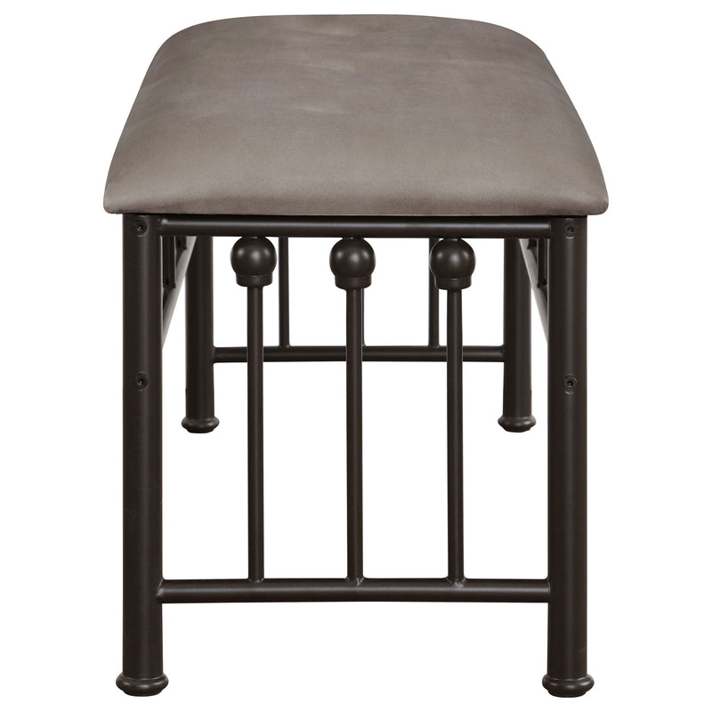 Livingston Microfiber Upholstered Bench Brown and Bronze