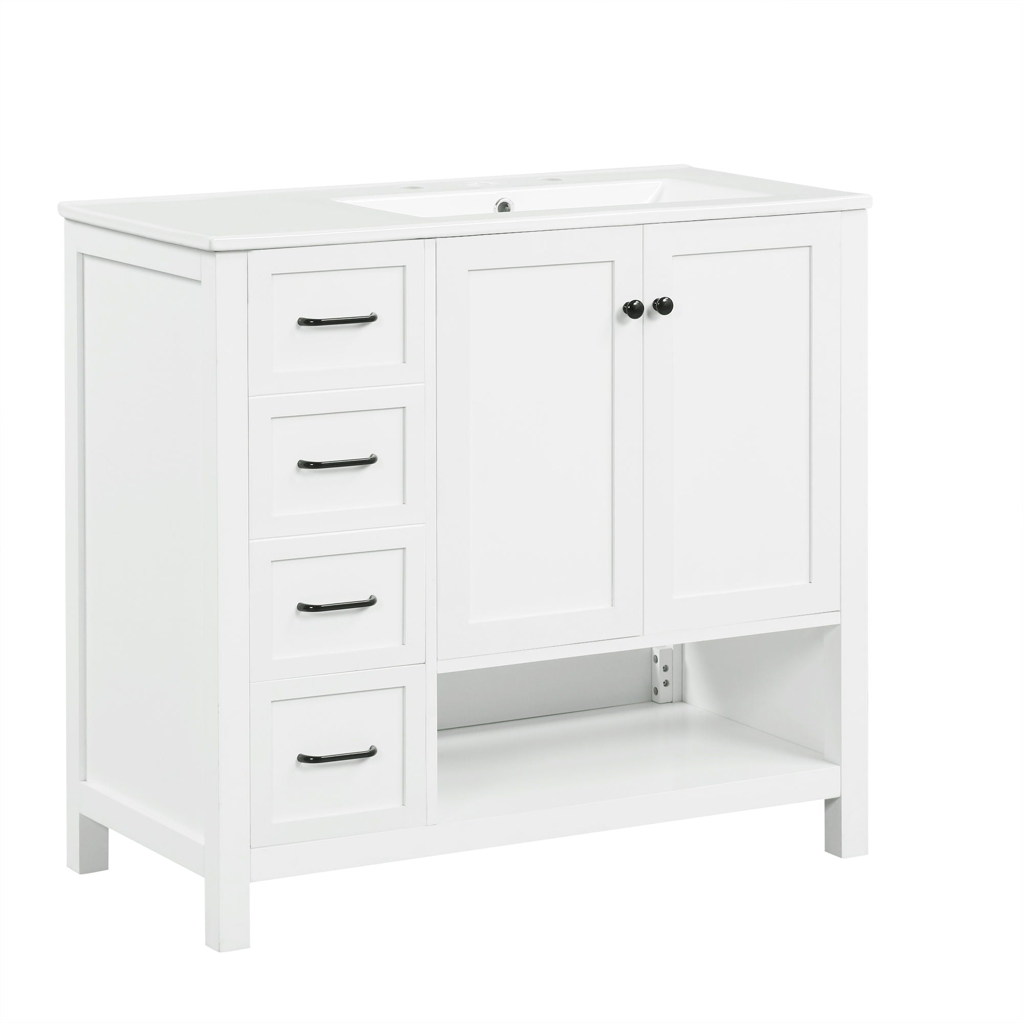 Modern Bathroom Vanity With Sink Top, 2 Doors And 2 Drawers