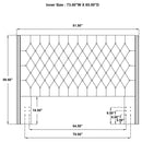 Bancroft Upholstered California King Wingback Headboard Grey