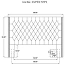 Bancroft Upholstered California King Wingback Headboard Grey