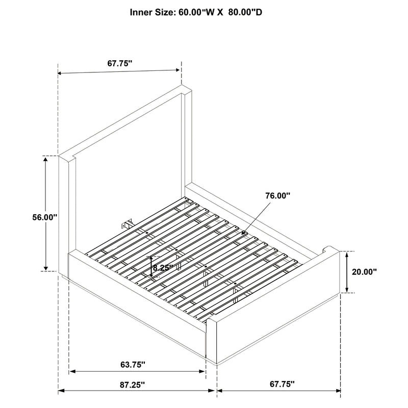 Nala Upholstered  Sleigh Bed Cream