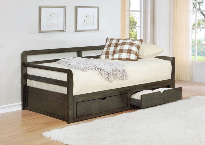 Sorrento 2-drawer  XL Daybed with Extension Trundle Grey
