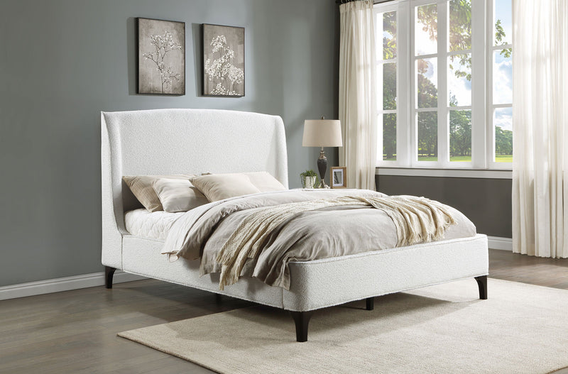 Mosby Upholstered  Wingback Bed Grey
