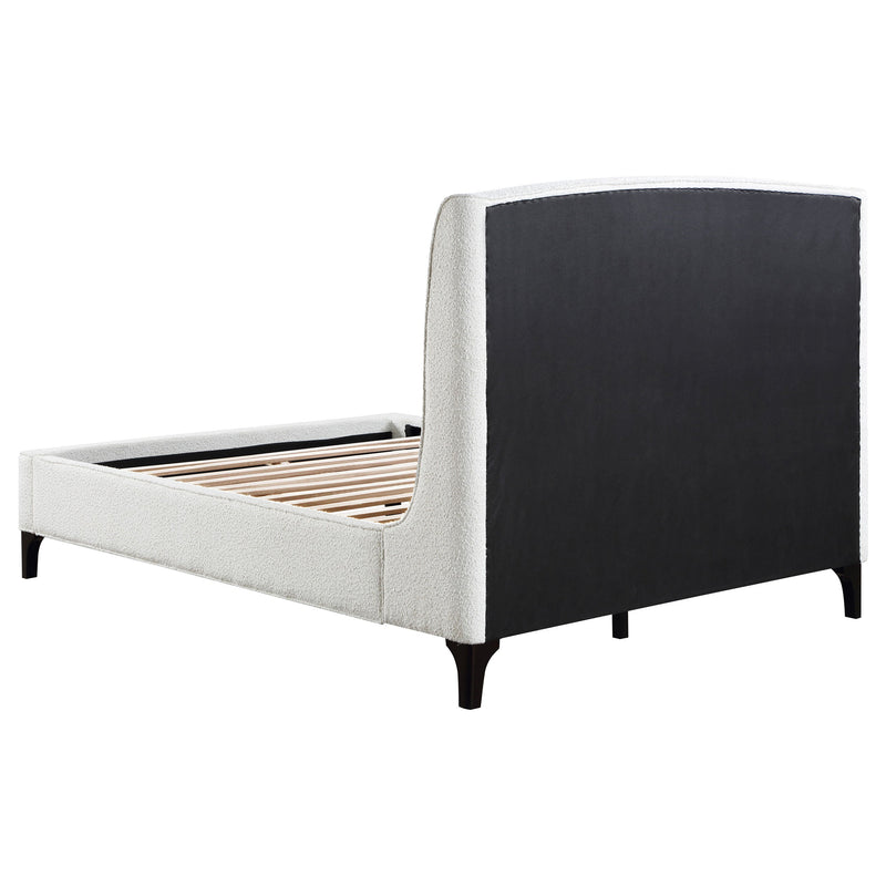 Mosby Upholstered  Wingback Bed Grey